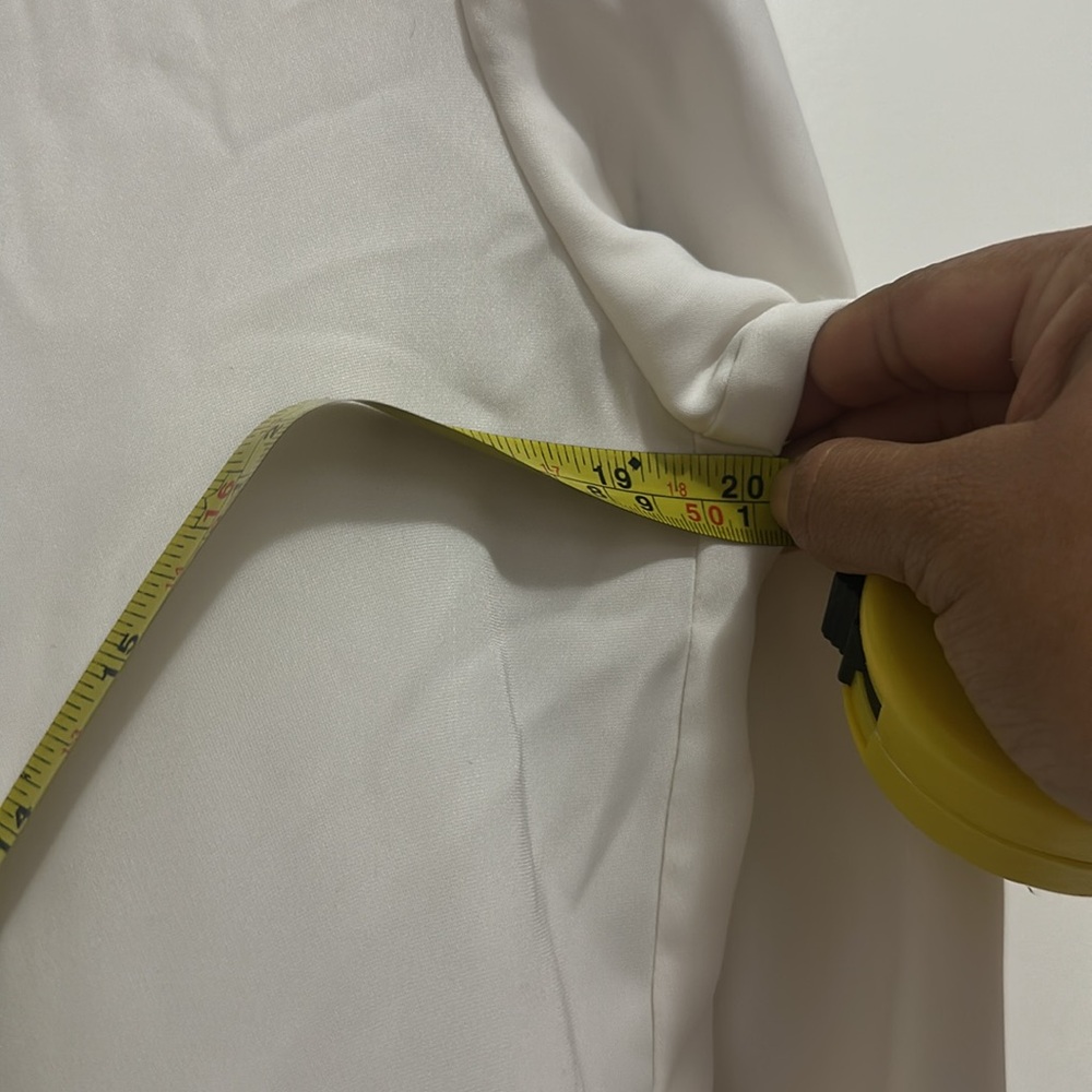100% Poly Ann Taylor button down holiday blouse. Front bow - Picture 8 of 10